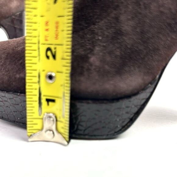 Stuart Weitzman Sockemup Platform Bootie High Heels Cola Brown Suede US 7,5 - Picture 15 of 15